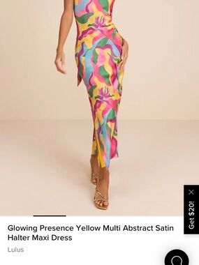 Lulu's Multicolor Abstract Halter Maxi Dress